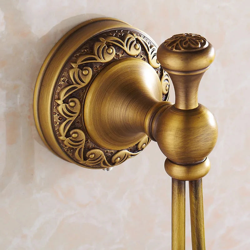 Afralia™ Antique Brass Robe Hooks Retro Bathroom Accessories