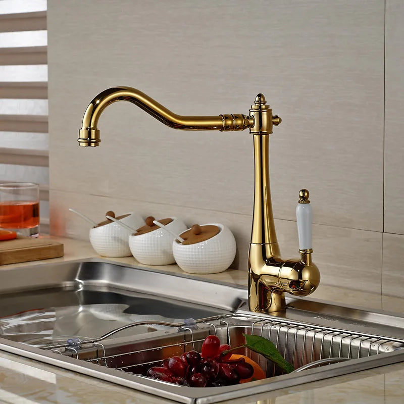 Afralia™ Swivel Spout Kitchen Sink Faucet with Single Handle for Hot and Cold Water