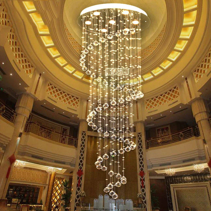 Afralia™ LED Crystal Spiral Chandelier for Living Room Foyer Bedroom Hall Lighting