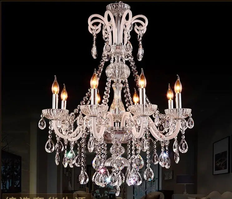 Afralia™ Luxury LED Crystal Chandelier: White Transparent Large Lustres De Cristal for Living Room