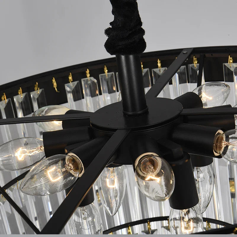 Afralia™ Modern Vintage K9 Crystal Chandelier E14 Lights for Living Room Bedroom Restaurant