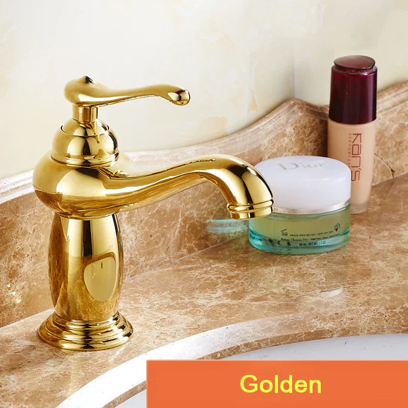 Afralia™ Chrome Brass Bathroom Sink Faucet Single Handle Hot Cold Water Tap