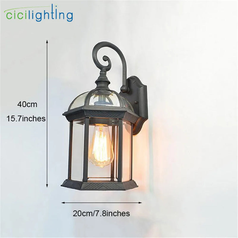 Afralia™ Rustic Waterproof Outdoor Wall Lamp, Antique Garden Lighting, Retro Balcony Lamp