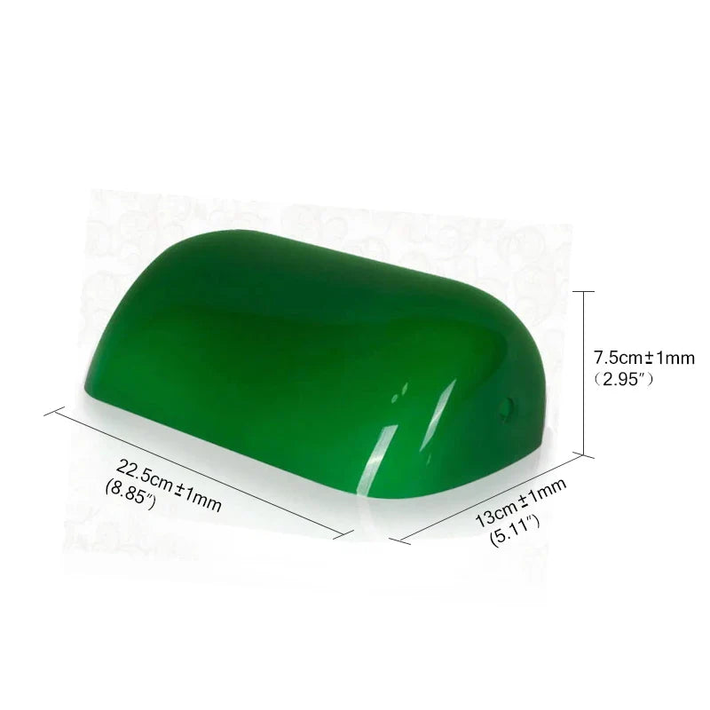 Afralia™ Glass Banker Lamp Cover - Elegant Lampshade in Green/Blue/Amber/White