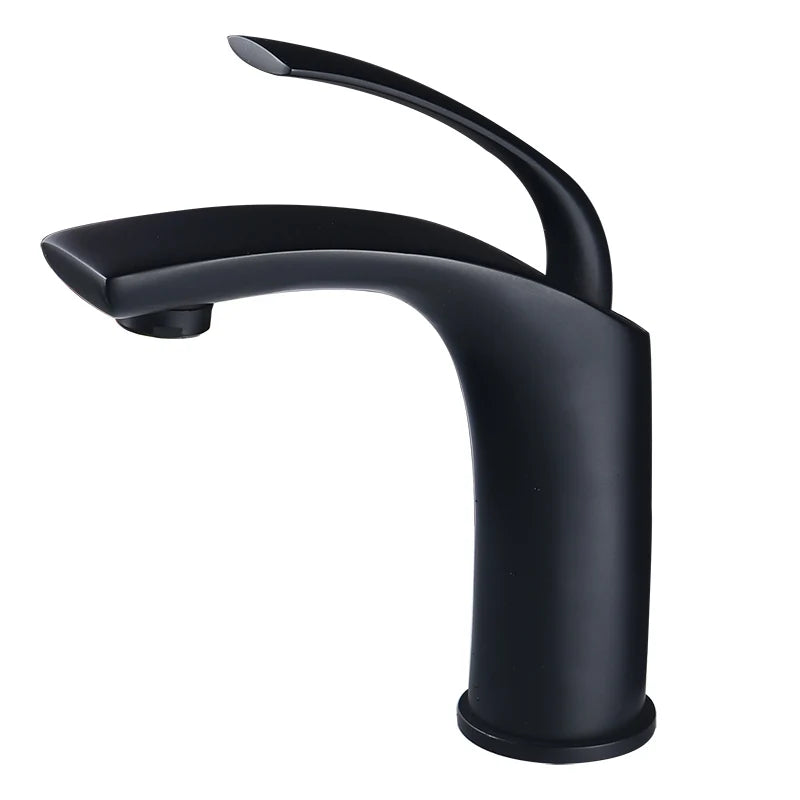 Afralia™ White/Black Basin Faucet Hot & Cold Mixer for Bathroom Sink - Brass Construction