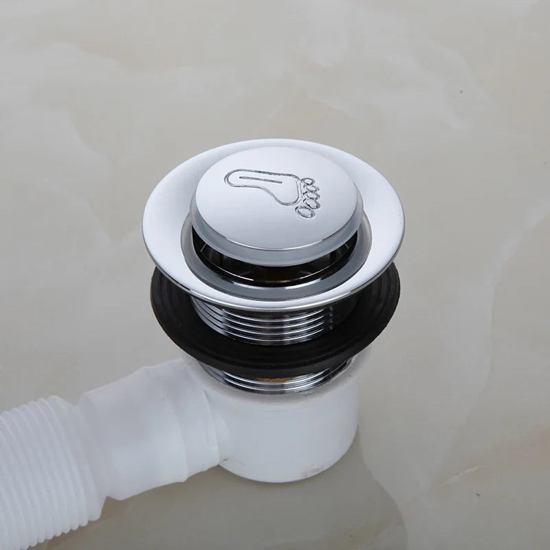 Afralia™ Copper Tub Tub Pop-Up Core Foot Drainer Valve Drain Pipe Fittings