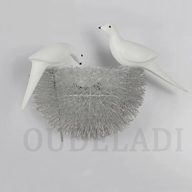 Afralia™ Bird's Nest LED Wall Lamp with 3D Birds Art - Decorative Novelty Wall Light