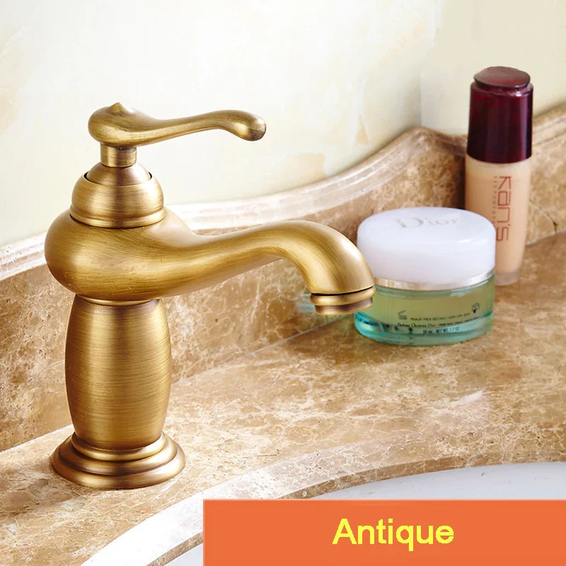 Afralia™ Chrome Brass Bathroom Sink Faucet Single Handle Hot Cold Water Tap