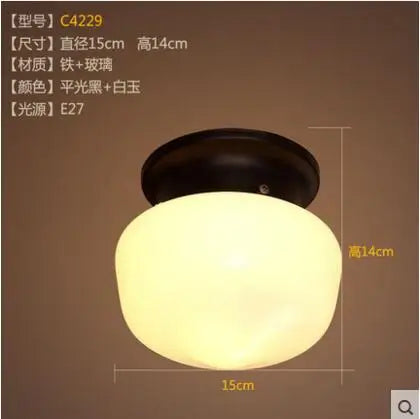 Afralia™ Vintage LED Ceiling Light Fixture for Living Room, Industrial Retro Glass American Loft Luminaire