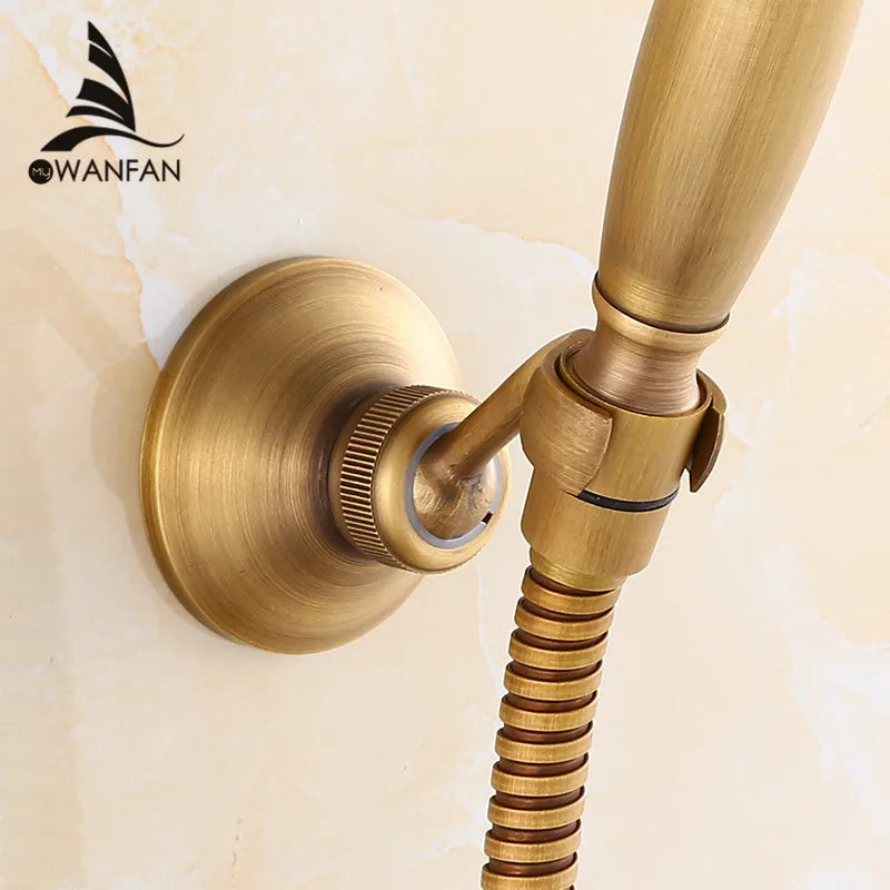 Afralia™ Antique Brass Handheld Shower Holder Swivel Mount Rack - HJ-0517F