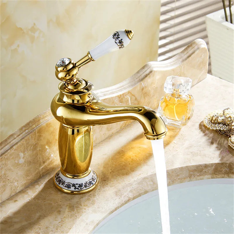 Afralia™ Brass Bathroom Basin Sink Faucet Water Mixer - M-16F