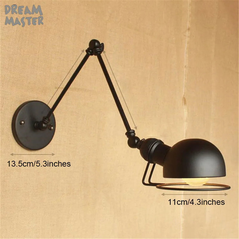 Afralia™ Iron Swing Arm Wall Sconce Light Fixture Set for Home Bar Retro Lighting