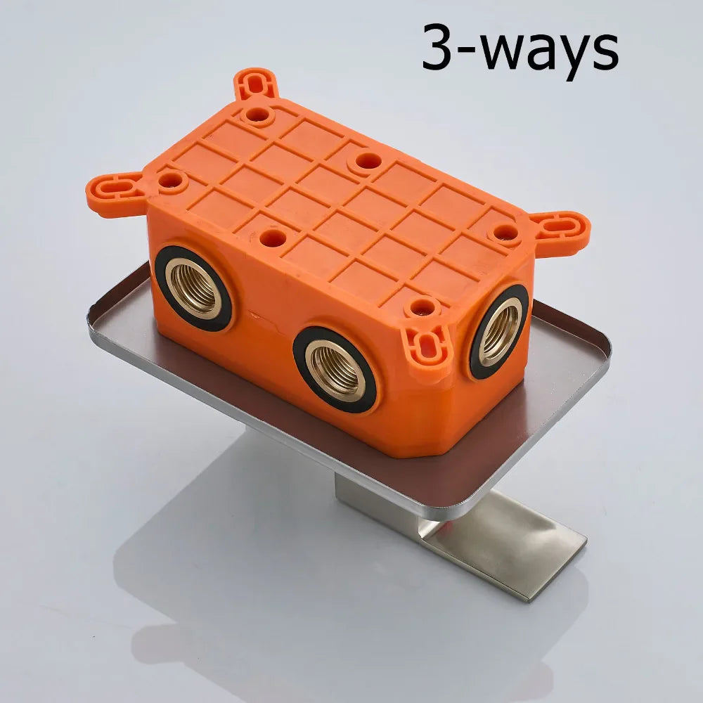 Afralia™ Brass Wall Mounted Shower Mixer Valve with Orange Control Handle