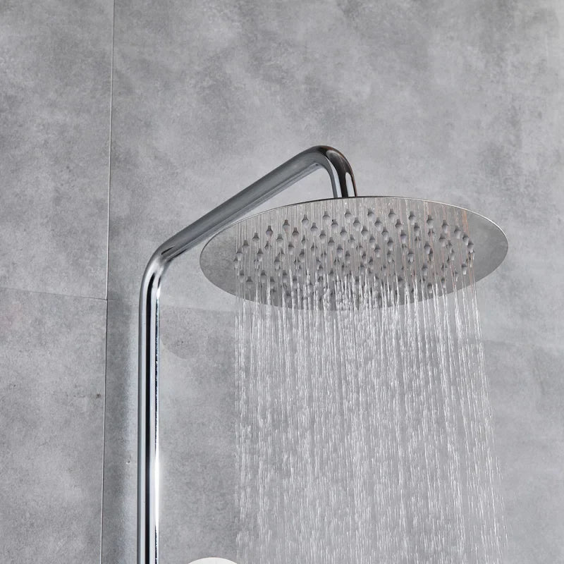Afralia™ Rainfall Bath Shower Mixer with Handshower - Wall Mounted Dual Handle Chrome