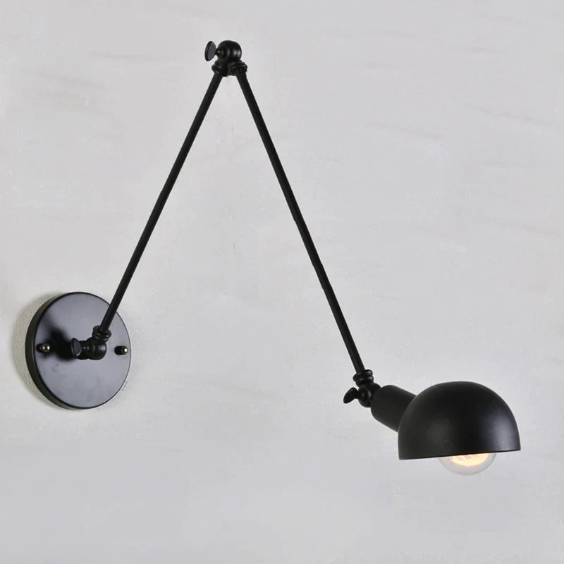 Afralia™ Vintage Industrial Wall Light: Adjustable Sconce with Long Arm, Multiple LED Options