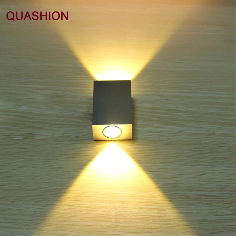 Afralia™ LED Square Wall Lamp for Bedroom/Dining/Restroom - Modern Up Down Spot Light