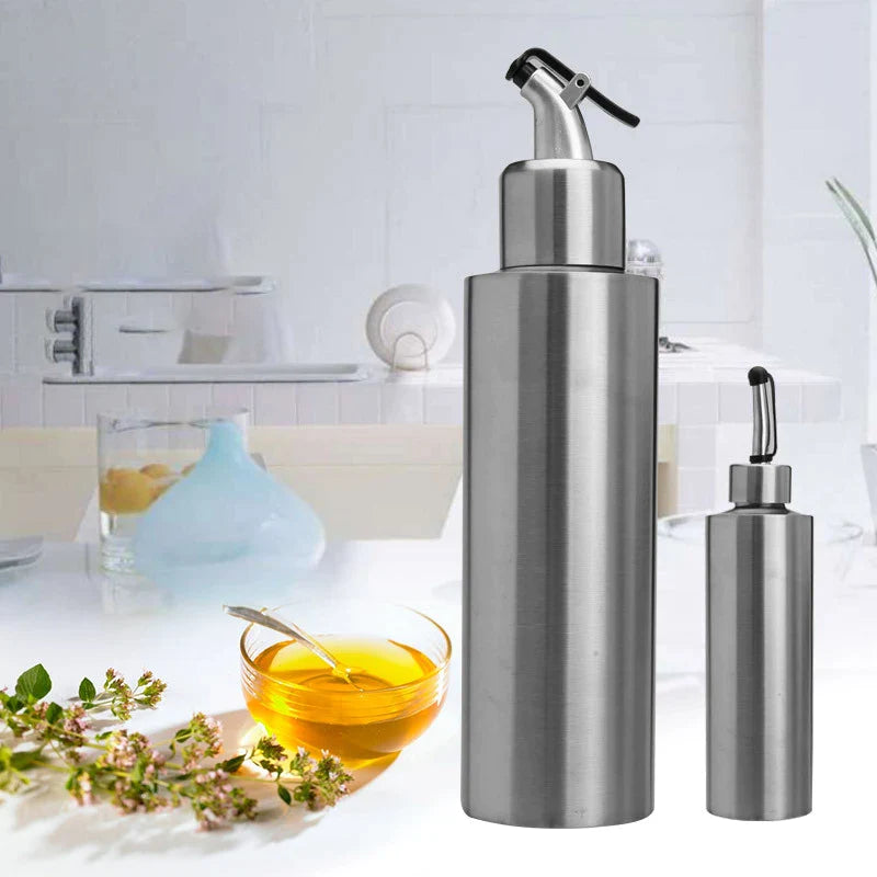 Afralia™ Stainless Steel Seasoning Container Oil Pot Vinegar Soy Sauce Bottle