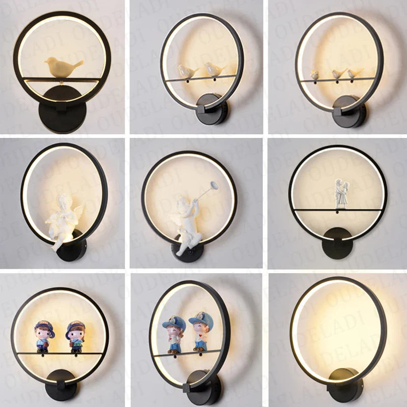 Afralia™ Modern LED Wall Lamps Decorative Interior Lighting for Living Room & Dining Area
