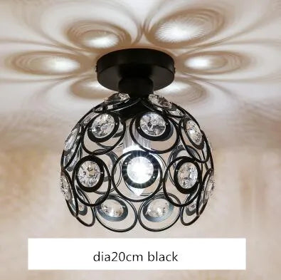 Afralia™ Crystal Flush Mount Chandelier for Hallway Foyer, Modern Hollow Carved Ceiling Light