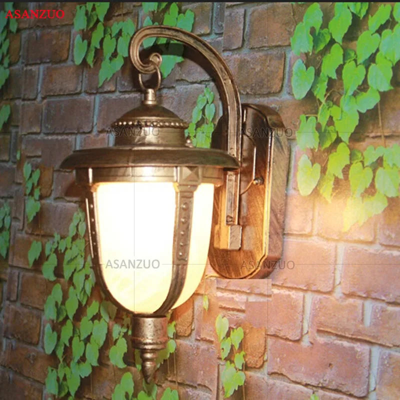 Afralia™ European Waterproof Outdoor Wall Lamp Classic Bronze Garden Fixture