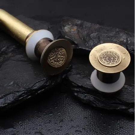 Afralia™ Brass Bathroom Sink Push-down Pop Up Drain - High Quality Lavatory Faucet Accessories