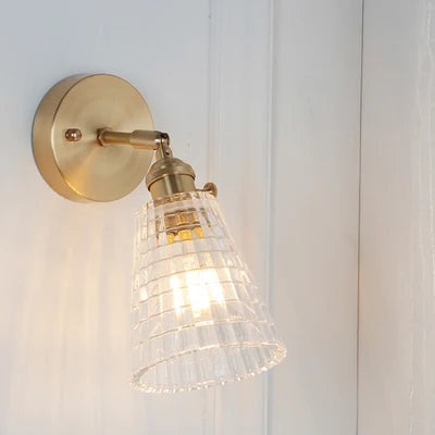Afralia™ Copper Glass Wall Light Nordic Vintage Sconce Bathroom Bedroom Home Lighting