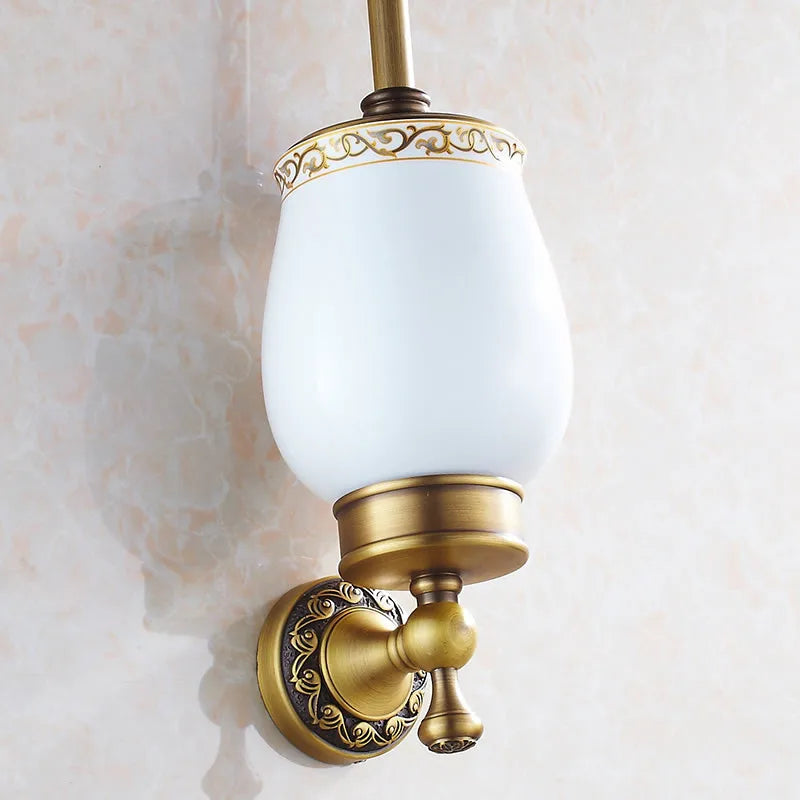 Afralia™ Antique Bronze Brass Toilet Brush Holder for Bathroom Accessories