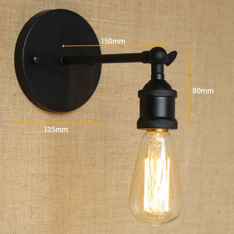 Afralia™ Retro Loft Vintage Wall Lamp Gold Shade Industrial Sconce Fixtures