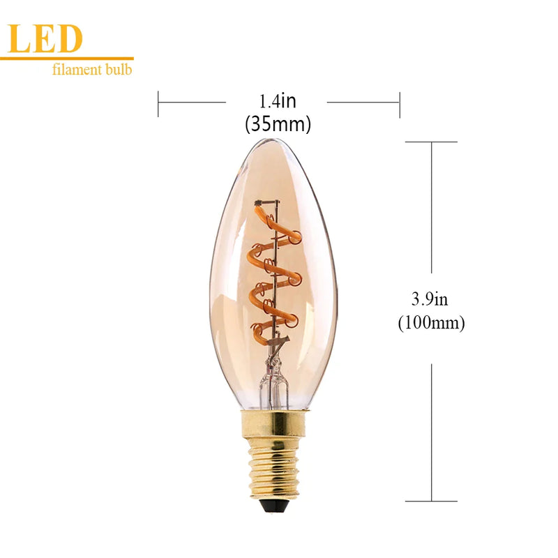 Afralia™ Vintage Spiral LED Filament Bulb 3W 220V Dimmable Retro Light Lamp 2200K