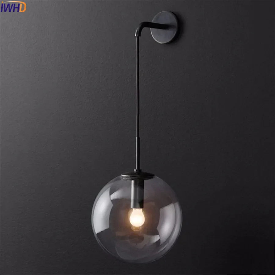 Afralia™ Glass Ball LED Wall Lamp - Nordic Modern Bathroom Sconce