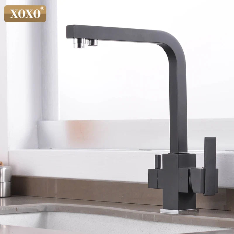 Afralia™ Chrome Filter Kitchen Faucet Drinking Water Cold Hot Single Hole Mixer Tap
