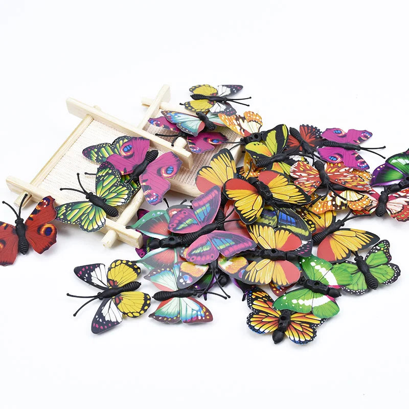 Afralia™ Plastic Butterfly Fridge Sticker Set for Home Decoration and DIY Gifts