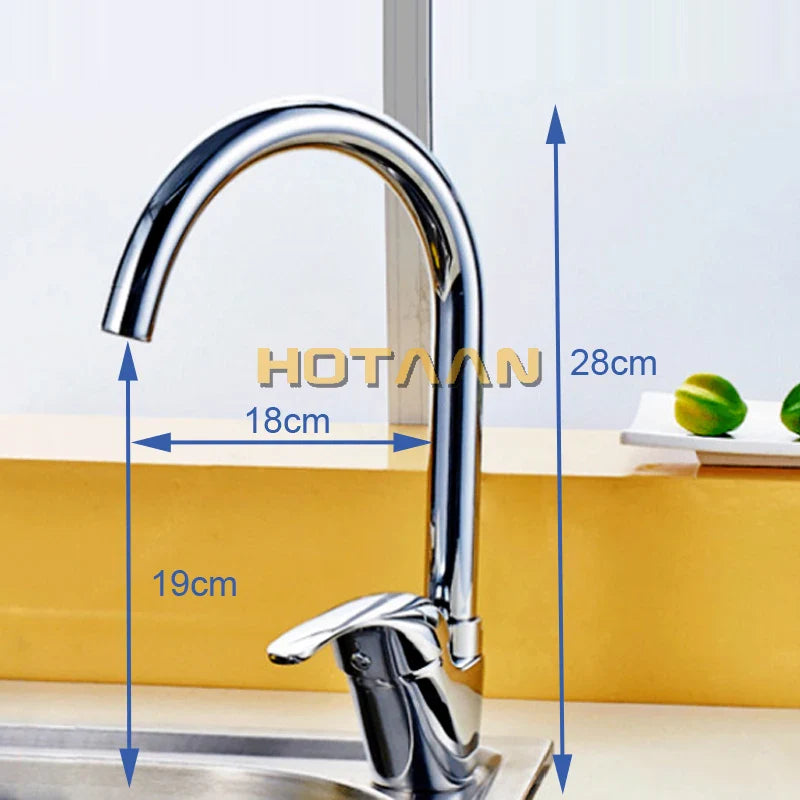 Afralia™ Swan Single Handle Kitchen Faucet - Hot and Cold Sink Faucet