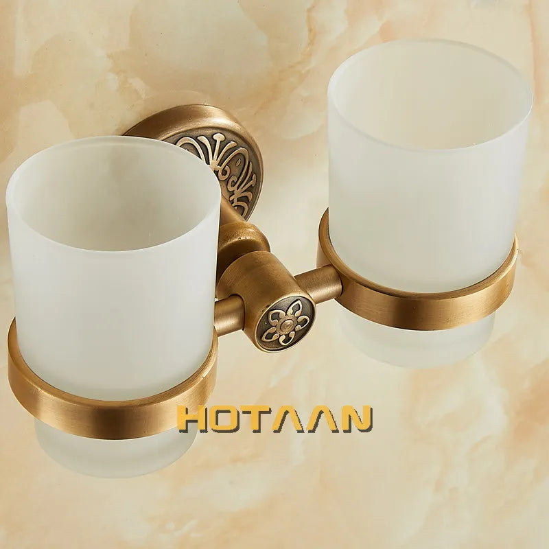 Afralia™ Aluminium Double Tumbler Holder for Bathroom Accessories