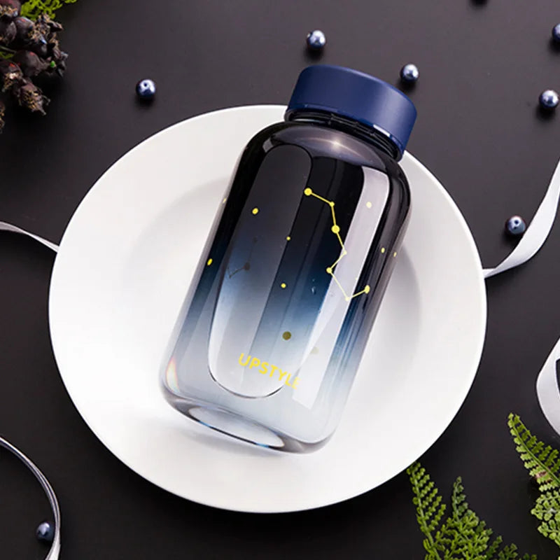 Afralia™ Sky Glass Water Bottle 600ml - Gradient Color Sport Fashion Camping Drinkware