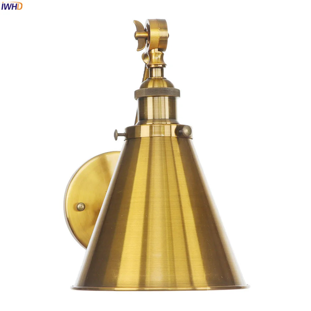 Afralia™ Loft Industrial LED Wall Light Swing Arm Antique Sconces