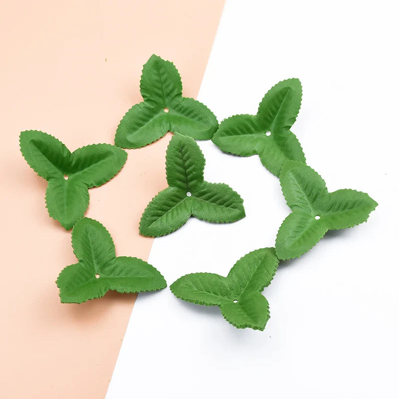 Afralia™ Artificial Green Leaves Silk Roses for Wedding Home Decor DIY Craft