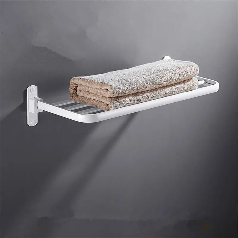 Afralia™ Aluminum Towel Rack: Movable Bath Holder, Black/White, 40/50/60 CM