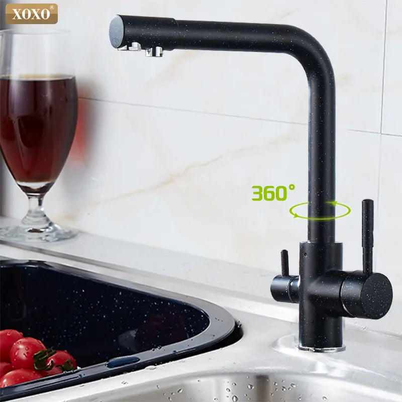 Afralia™ Black Kitchen Faucet Mixer Tap 360° Rotation Water Features