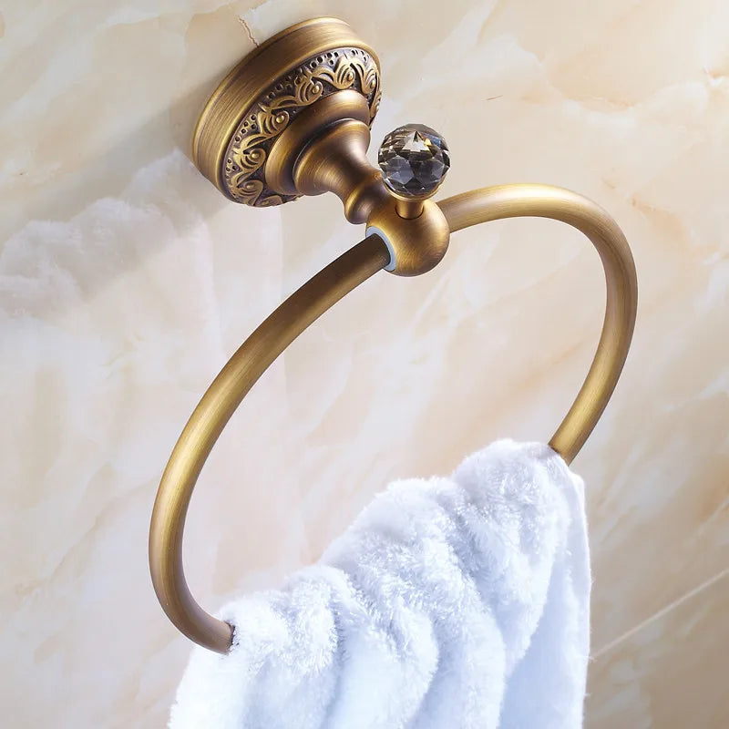 Afralia™ Euro Style Antique Bronze Towel Ring - Classic Bathroom Accessories