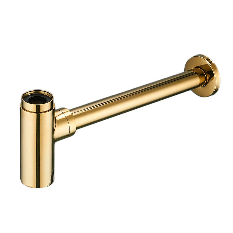 Afralia™ Brass Round Bottle Trap Oil Rubbed Bronze Black Siphon for Bathroom Vanity