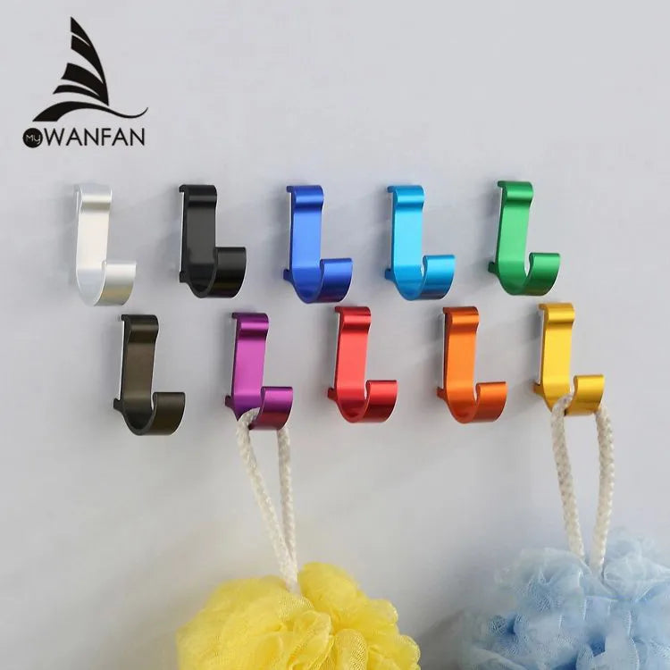 Afralia™ Candy Color Metal Wall Hooks for Towels, Coats & Robes.
