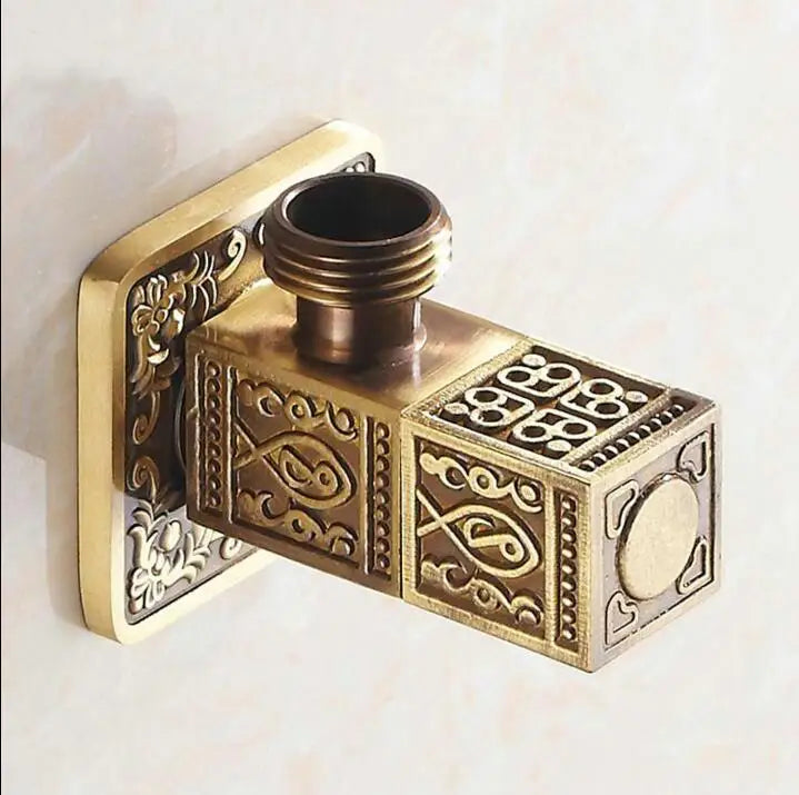 Afralia™ Brass Bathroom Angle Stop Valve Antique Finish Filling Valves JM525