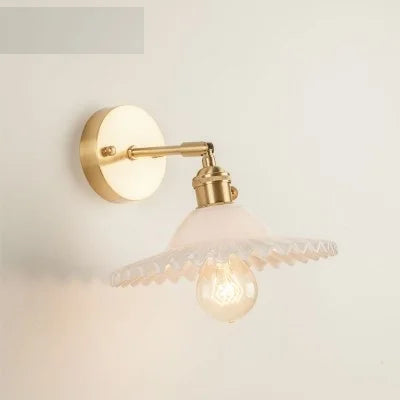 Afralia™ Copper Glass Wall Light Nordic Vintage Sconce Bathroom Bedroom Home Lighting