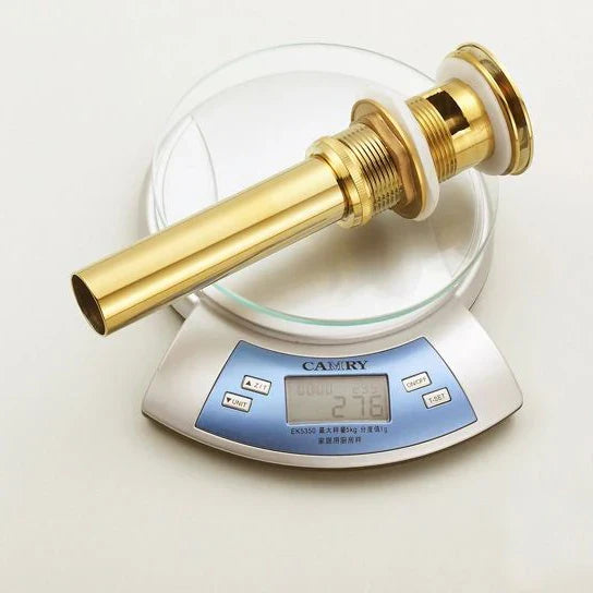 Afralia™ Gold Finish Solid Brass Bathroom Sink Pop Up Drain
