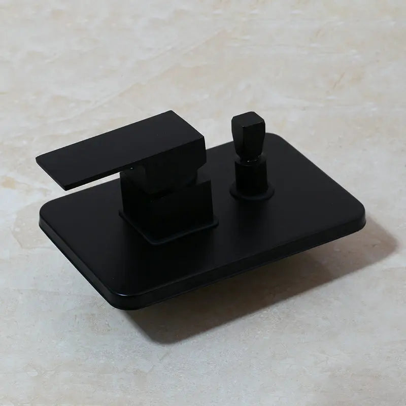 Afralia™ Matte Black Waterfall Shower Faucet Set with Hand Shower