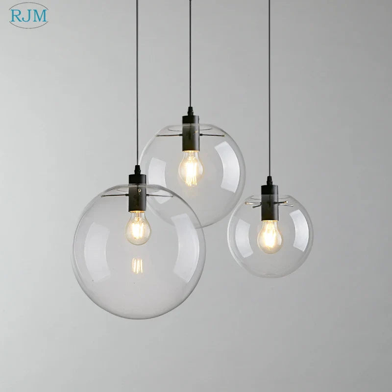 Afralia™ Bubble Glass Ball Pendant Light for Modern Living Room Kitchen Bedroom