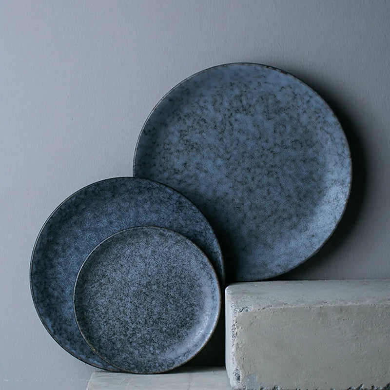 Afralia™ Marble Grey Ceramic Round Dinner Plate - SEO Optimised