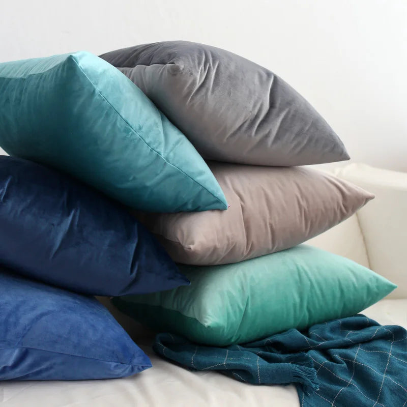 Afralia™ Velvet Cushion Covers for Home Decor Sofa Bed Chair, 45x45cm 60x60cm