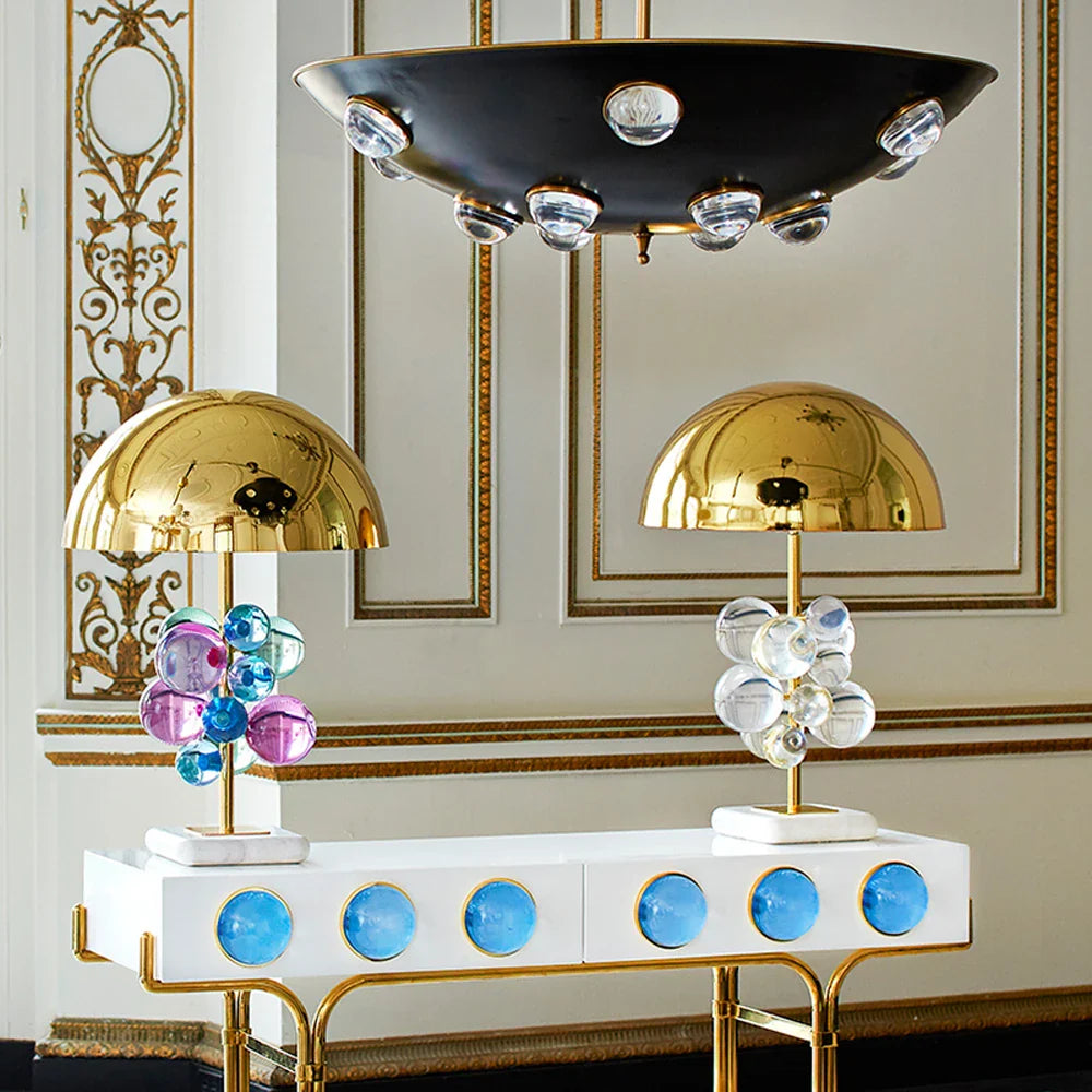 Afralia™ Crystal Marble Bubble Table Lamp. LED Desk Lamp for Bedroom and Foyer.